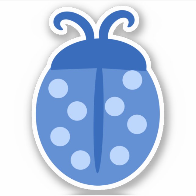Cute Blue Ladybug Sticker (Front)
