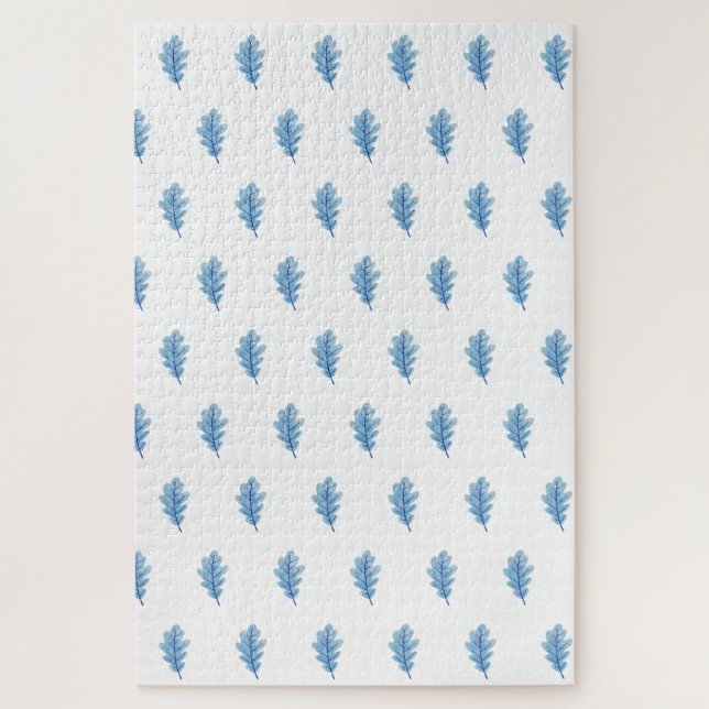 Cute Blue Leaves Puzzles  (Vertical)