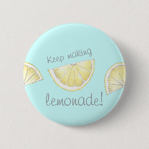 Cute blue lemon pattern motivational pin