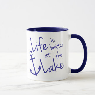 cute blue LIFE IS BETTER AT THE LAKE | Mug