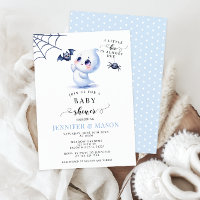 Cute Blue Little Boo Baby Ghost Boy Shower