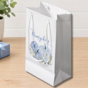 Cute Blue Little Pumpkin Baby Shower  Small Gift Bag