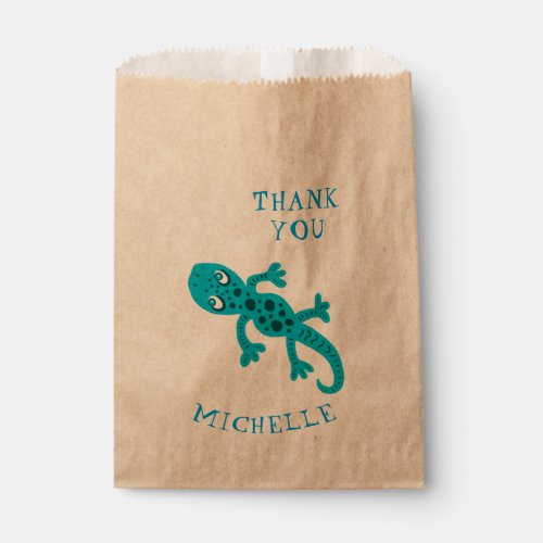 Cute Blue Lizard Gecko Birthday Thank you Favor Bag - Cute Blue Lizard Gecko Birthday Thank you Favor Bag. Cute thank you gift bag with name  - personalize with your name.