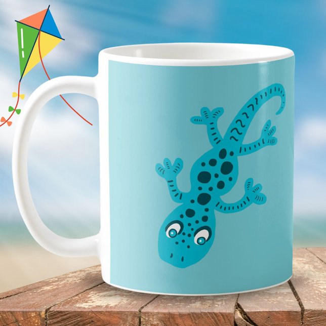 Cute Blue Lizard Gecko Mug for Kids (Creator Uploaded)