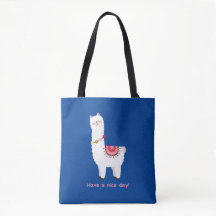 Cute blue Llama Alpaca Lama Have A Nice Day