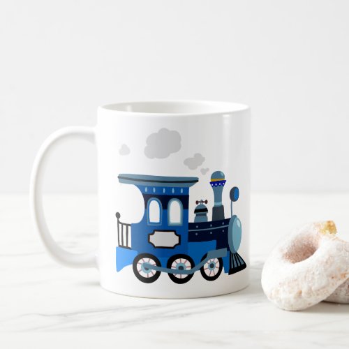 Cute Blue Locomotive  Coffee Mug
