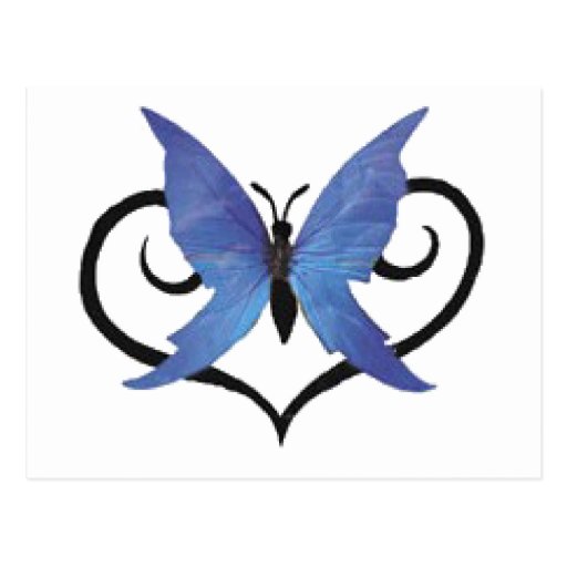 cute blue love butterfly postcard | Zazzle