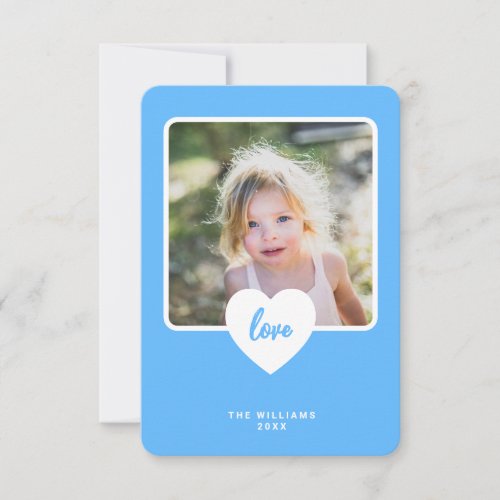 Cute Blue Love Classroom Photo Valentines Day Card