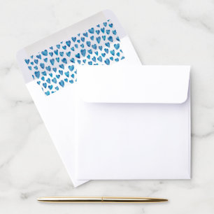 Cute blue love heart pattern envelope liner