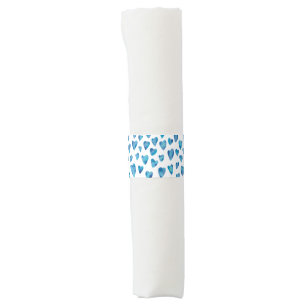 Cute blue love heart pattern napkin bands