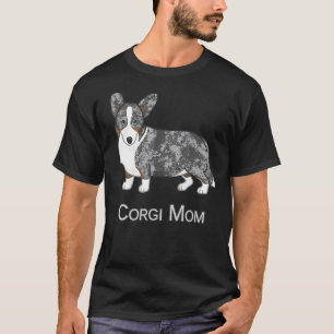 Cute Blue Merle Cardigan Welsh Corgi Mom Dog T-Shirt