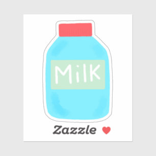 Cute Blue Milk Carton Gift Sticker