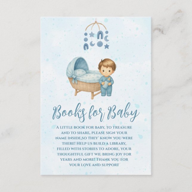 Cute Blue Mobile Crib baby cot books for baby  Enclosure Card (Front)