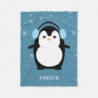 Cute Blue modern baby penguin kawaii personalized