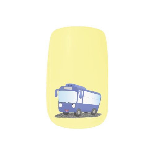 Cute blue modern bus cartoon illustration minx nail art