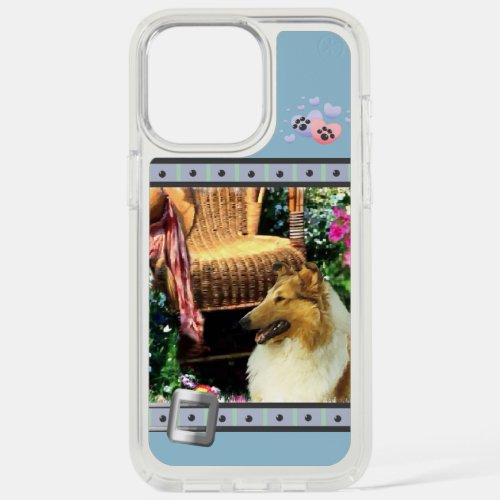 Cute Blue Modern Rough Collie Collie Dog Art iPhone 15 Pro Max Case