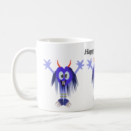 Cute Blue Monster Halloween Coffee Mug