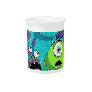 Cute Blue Monster Illustration Kids Party Paper Cu Beverage Pitcher