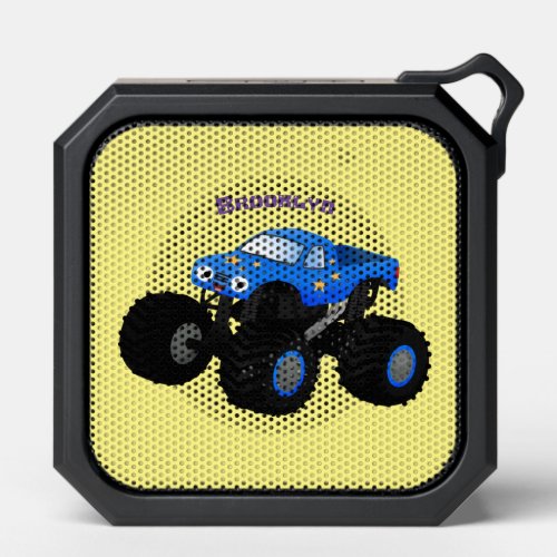 Cute blue monster truck cartoon illustration bluetooth speaker
