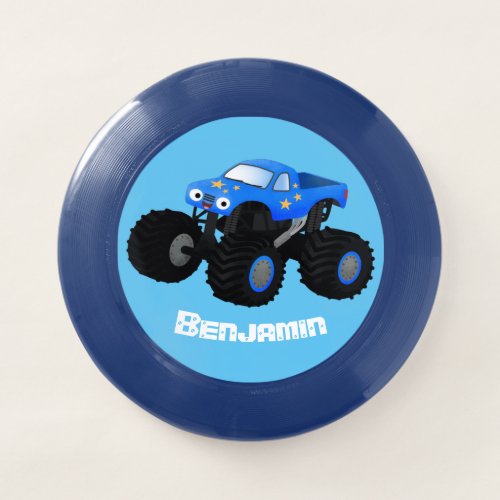 Cute blue monster truck cartoon illustration Wham_O frisbee