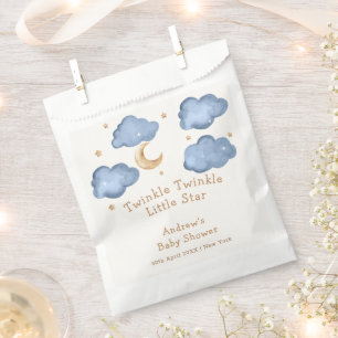 Cute Blue Moon Stars Twinkle Twinkle Baby Shower Favor Bag