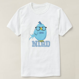 Cute Blue Nerd Bird T-Shirt