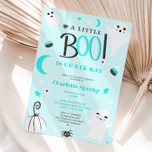 Cute blue not spooky Halloween boo baby shower Invitation