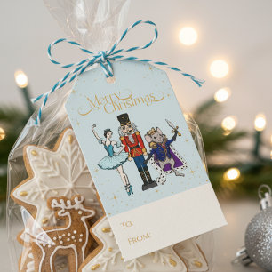 Cute Blue Nutcracker Merry Christmas To & From Gift Tags