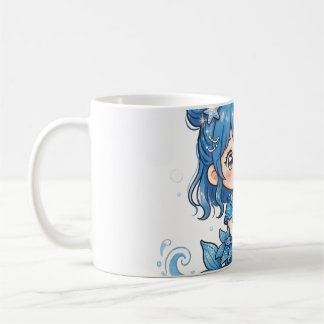 Cute Blue Ocean Mermaid Girl T-Shirt - Kawaii Chib Coffee Mug