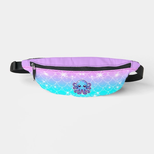 Cute blue octopus fanny pack (Front)