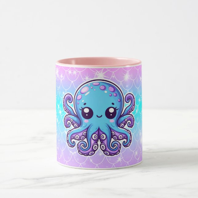 Cute blue octopus mug (Center)
