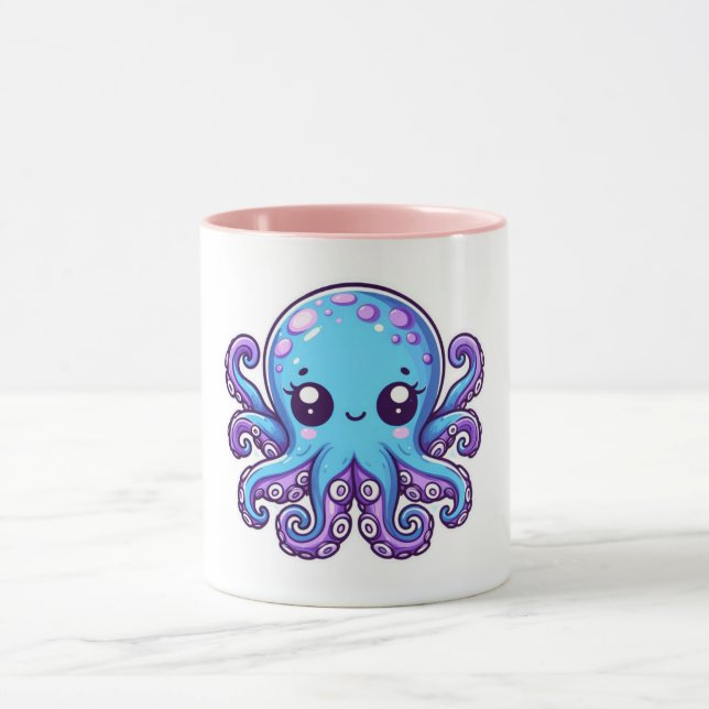 Cute blue octopus mug (Center)
