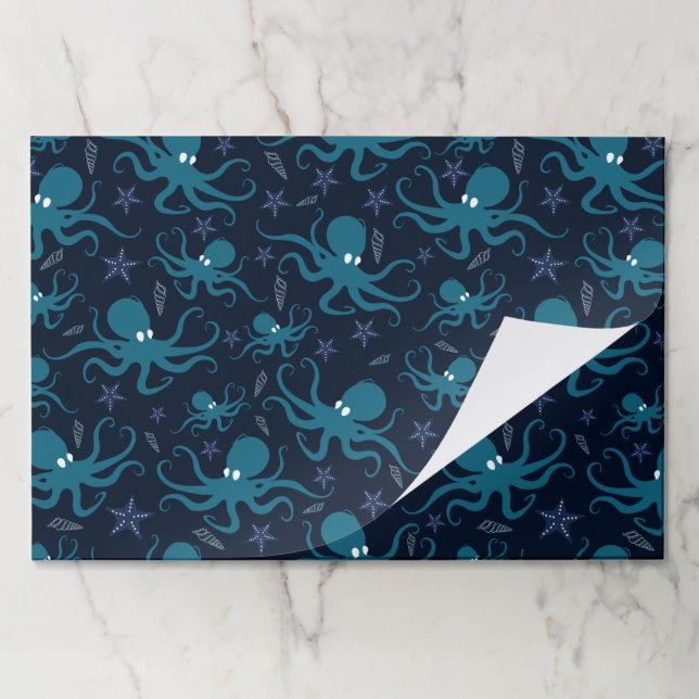Cute Blue Octopus Paper Pad (Folded)