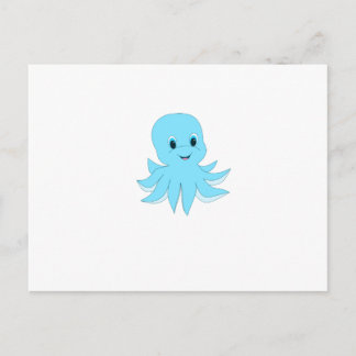 Cute Blue Octopus Postcard