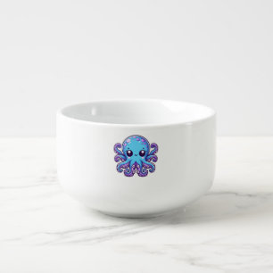 Cute blue octopus soup mug