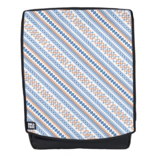 Cute blue orange Aztec Tribal Motif Pattern