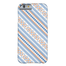 Cute blue orange Aztec Tribal Motif Pattern Barely There iPhone 6 Case