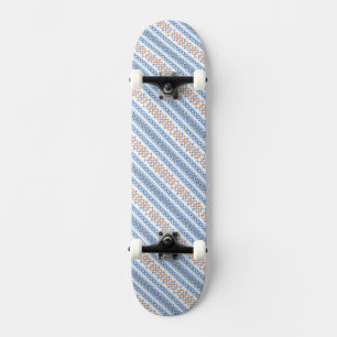 Cute blue orange Aztec Tribal Motif Pattern Skateboard