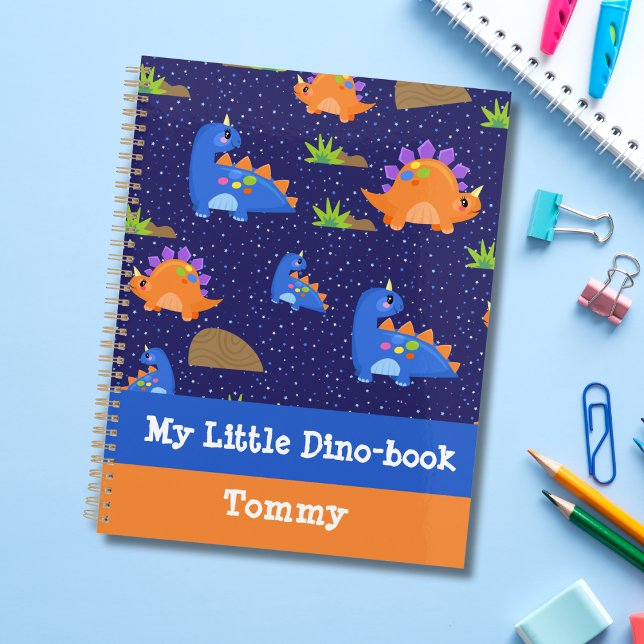 Cute Blue Orange Baby Dinosaur Sparkling Star Planner (Creator Uploaded)