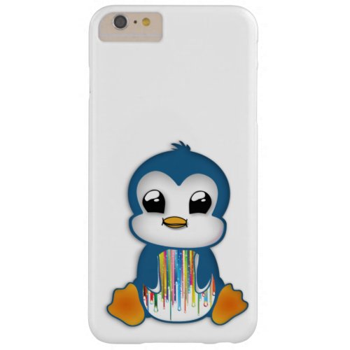 Cute blue orange penguin barely there iPhone 6 plus case