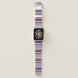 Cute blue orange stripes apple watch band