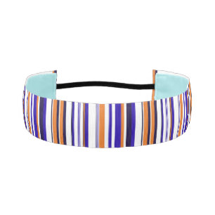 Cute blue orange stripes athletic headband