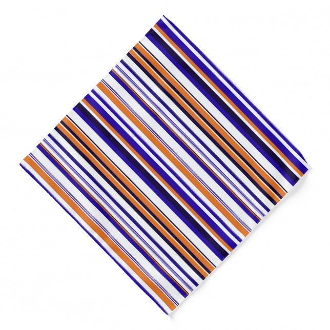 Cute blue orange stripes bandana (Front)