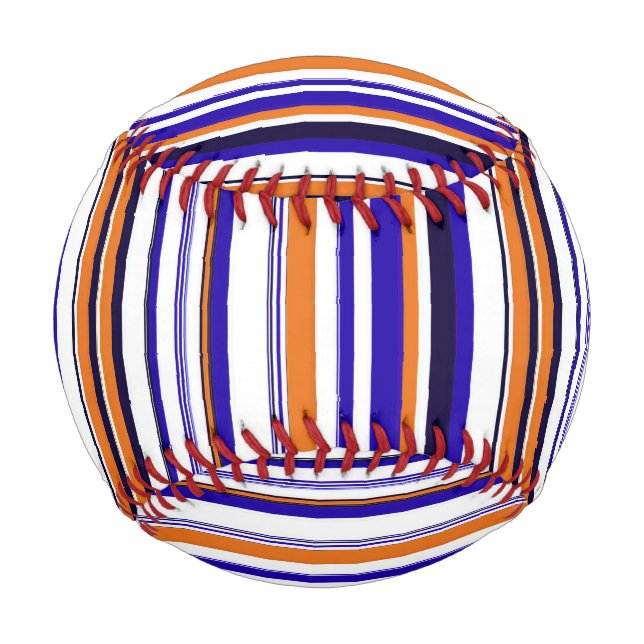 Cute blue orange stripes baseball (Front)