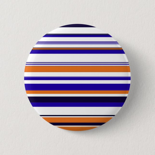 Cute blue orange stripes button (Front)