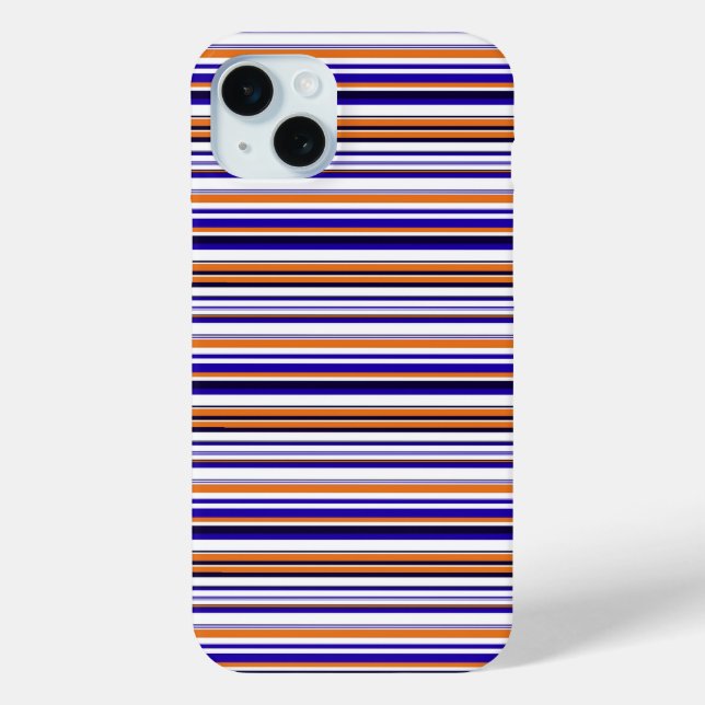 Cute blue orange stripes Case-Mate iPhone case (Back)