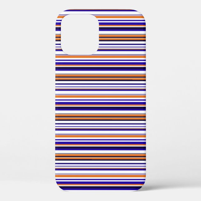 Cute blue orange stripes Case-Mate iPhone case (Back)