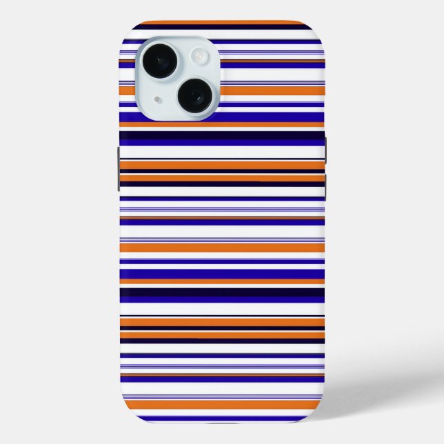 Cute blue orange stripes Case-Mate iPhone case (Back)