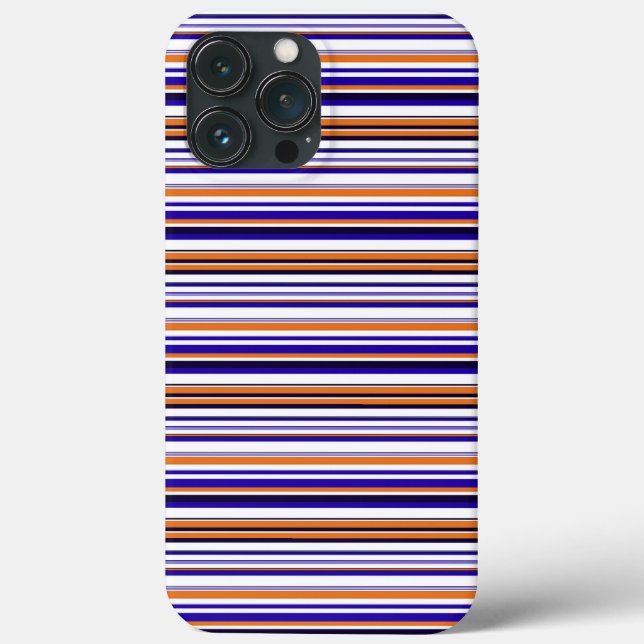Cute blue orange stripes Case-Mate iPhone case (Back)