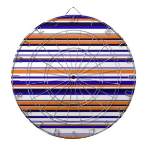 Cute blue orange stripes dart board